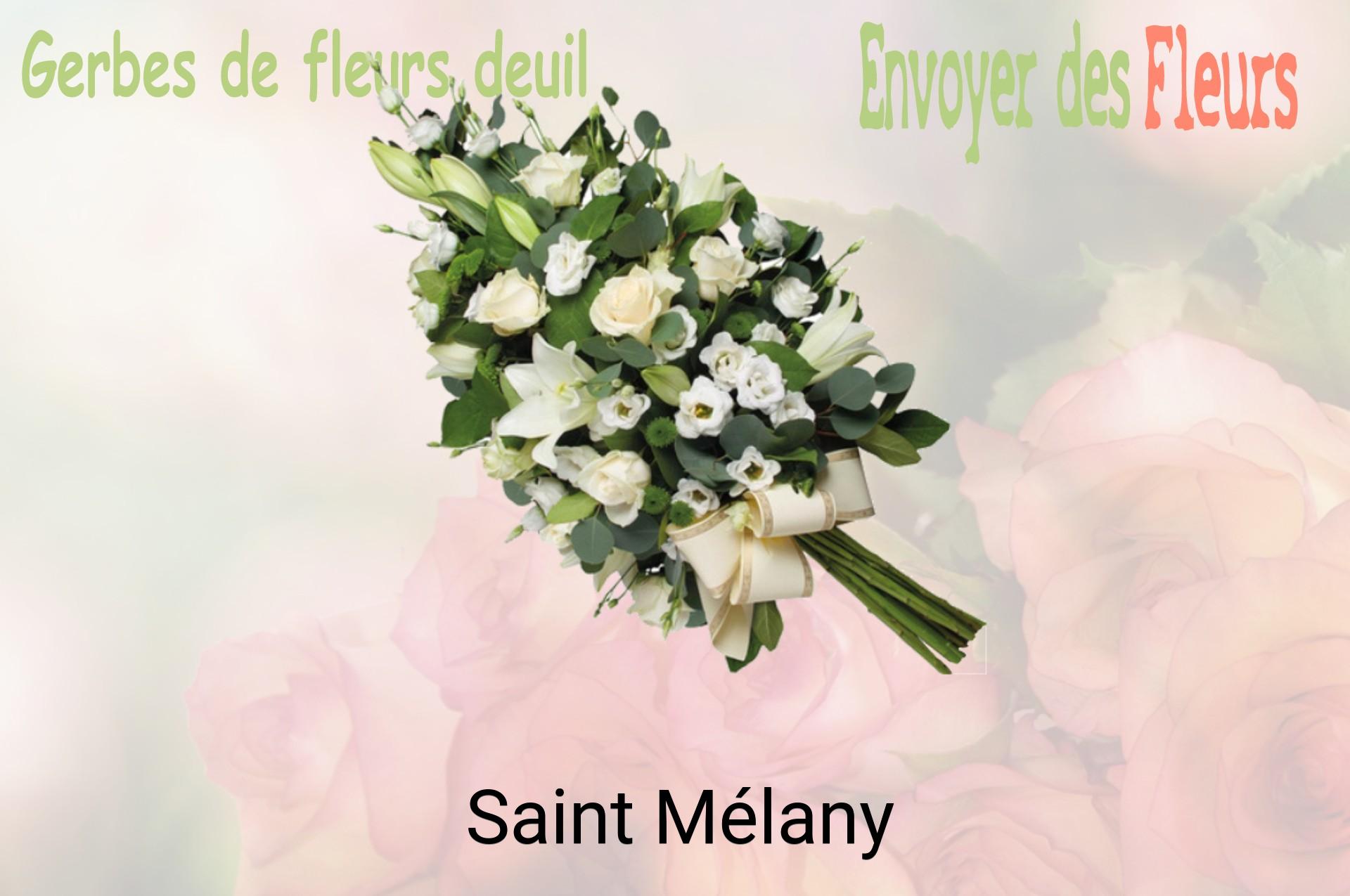 Gerbe de fleurs de deuil livrée à Saint-Mélany